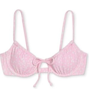 🌸 pink and white polka dot bikini top 🌸